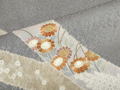 平和屋着物●訪問着　絞り　熨斗草花文　金彩　高島屋扱い　正絹　逸品　未使用　DABG2748ud