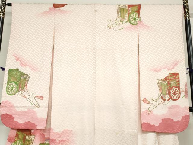 平和屋着物●豪華振袖　駒刺繍　雲霞御所車文　暈し染め　金彩　正絹　逸品　DABG2749ud