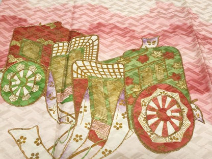 平和屋着物●豪華振袖　駒刺繍　雲霞御所車文　暈し染め　金彩　正絹　逸品　DABG2749ud