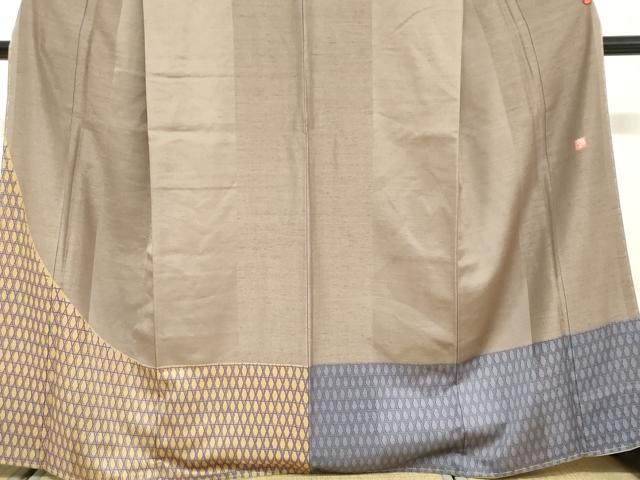 平和屋着物●ファッションデザイナー 花井幸子　訪問着　紬地　籠目文　正絹　逸品　未使用　DABG2757ud