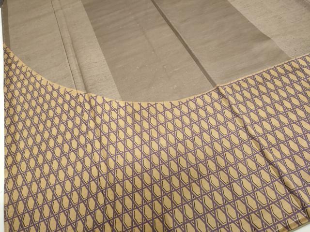 平和屋着物●ファッションデザイナー 花井幸子　訪問着　紬地　籠目文　正絹　逸品　未使用　DABG2757ud