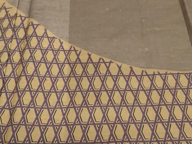 平和屋着物●ファッションデザイナー 花井幸子　訪問着　紬地　籠目文　正絹　逸品　未使用　DABG2757ud