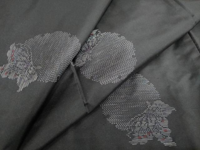 平和屋着物●本場大島紬　地空き　雪輪舞蝶文　やまと誂製　正絹　逸品　DABG2771ud