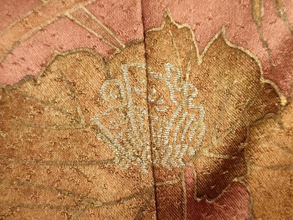 平和屋着物●訪問着　刺繍　葡萄蔦の葉文　金彩　正絹　逸品　DABG2772ud