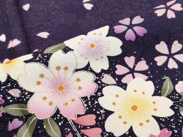 平和屋着物●豪華振袖　駒刺繍　流水草花文　暈し染め　金彩　金通し地　正絹　逸品　DABG2773ud