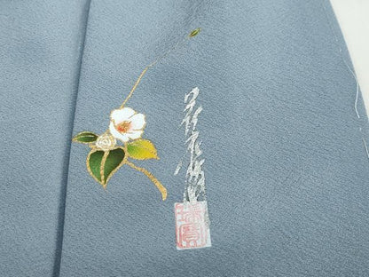 平和屋着物●本草木染作家　瑞鳳　色無地　薄花色　正絹　逸品　未使用　DABG2775ud
