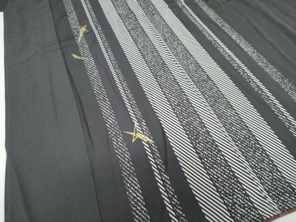 平和屋着物●訪問着　刺繍　抽象文様　金彩　正絹　逸品　DABG2781ud