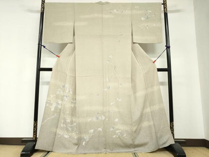 平和屋着物●訪問着　葡萄蔦の葉文　ますいわ屋扱い　正絹　逸品　DABG2783ud