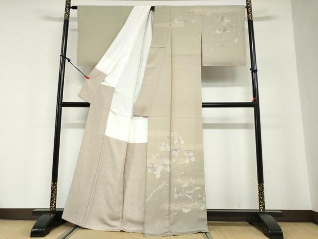 平和屋着物●訪問着　葡萄蔦の葉文　ますいわ屋扱い　正絹　逸品　DABG2783ud
