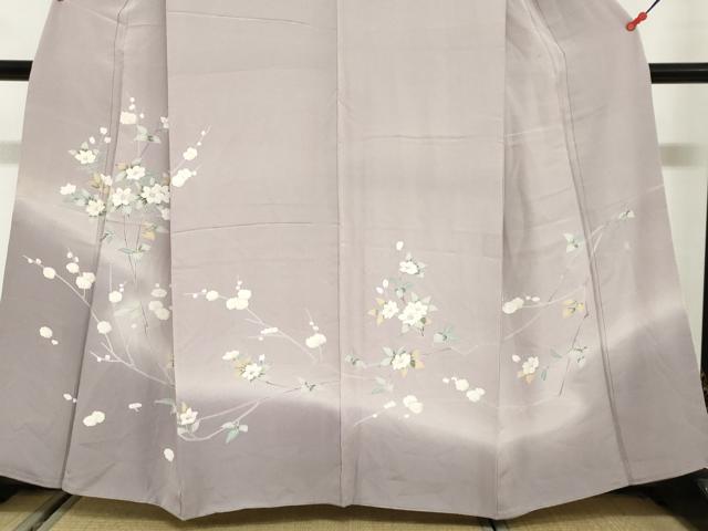平和屋着物●訪問着　友禅　作家物　枝花文　暈し染め　正絹　逸品　DABG2784ud