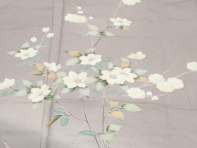 平和屋着物●訪問着　友禅　作家物　枝花文　暈し染め　正絹　逸品　DABG2784ud