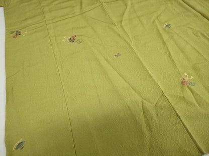 平和屋着物●上質な小紋　総刺繍　扇面草花文　打ち出の小槌　金糸　高島屋扱い　正絹　逸品　DABG2787ud