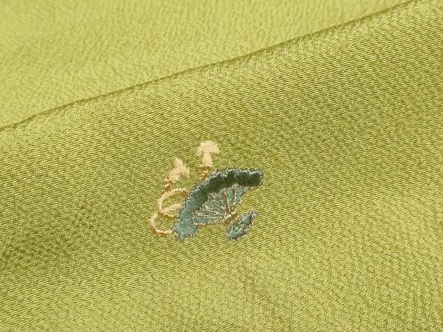 平和屋着物●上質な小紋　総刺繍　扇面草花文　打ち出の小槌　金糸　高島屋扱い　正絹　逸品　DABG2787ud