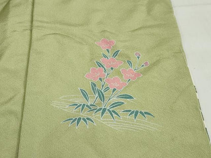 平和屋着物●訪問着　友禅　花鳥文　暈し染め　仮絵羽　正絹　逸品　未使用　DABG2788ud