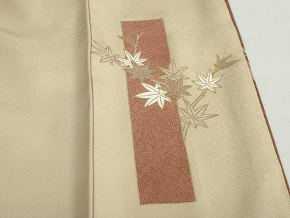 平和屋着物●訪問着　駒刺繍　短冊枝花文　暈し染め　金彩　正絹　逸品　DABG2794ud