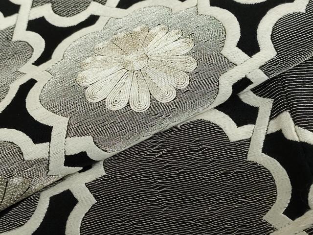 平和屋着物●豪華黒留袖　駒刺繍　舞花文　銀糸　正絹　逸品　DABG2795ud