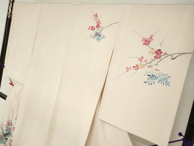 平和屋着物●訪問着　友禅　作家物　枝梅文　正絹　逸品　DABG2801ud