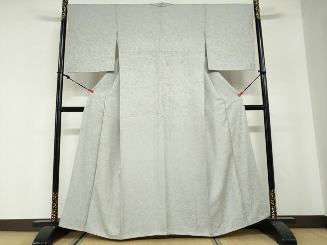 平和屋着物●上質な色無地　辻が花地紋　薄雲鼠色　さが美扱い　正絹　逸品　DABG2803ud