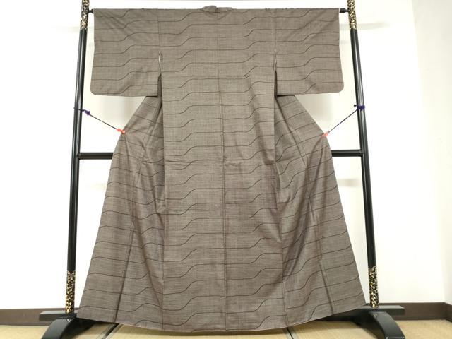平和屋着物●本場大島紬　9マルキ　変わり縞　正絹　逸品　DABG2806ud