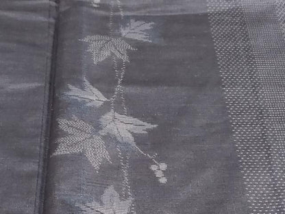平和屋着物●訪問着　紬地　枝葉間道　正絹　逸品　DABG2819ud