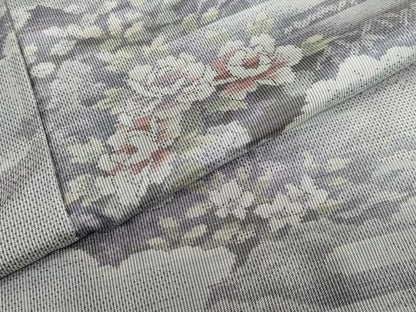 平和屋着物●本場大島紬　白大島　名匠たかし　本場大島紬　桃山絵日記　エ霞草花文　証紙付き　正絹　逸品　DABG2821ud