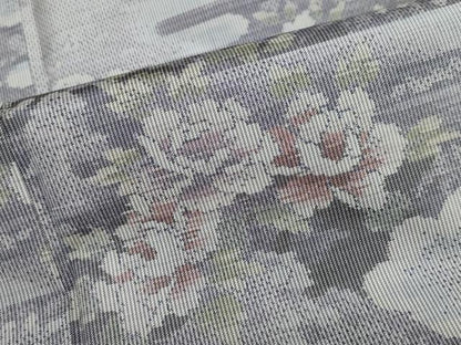 平和屋着物●本場大島紬　白大島　名匠たかし　本場大島紬　桃山絵日記　エ霞草花文　証紙付き　正絹　逸品　DABG2821ud