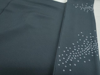 平和屋着物●訪問着　背抜き仕立て　絞り　刺繍　草花文　金糸　正絹　逸品　DABG2822ud