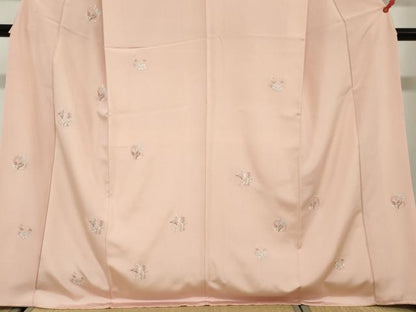 平和屋着物●訪問着　総刺繍　花蝶丸文　上代38万　反端付き　正絹　逸品　DABG2826ud