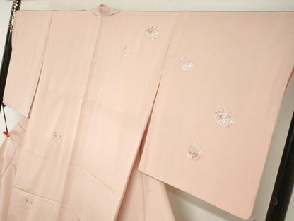 平和屋着物●訪問着　総刺繍　花蝶丸文　上代38万　反端付き　正絹　逸品　DABG2826ud