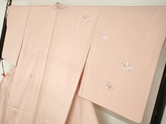 平和屋着物●訪問着　総刺繍　花蝶丸文　上代38万　反端付き　正絹　逸品　DABG2826ud