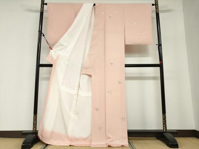 平和屋着物●訪問着　総刺繍　花蝶丸文　上代38万　反端付き　正絹　逸品　DABG2826ud