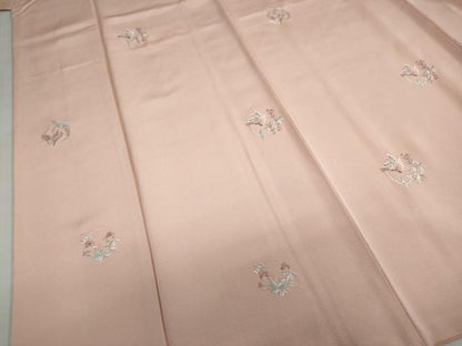 平和屋着物●訪問着　総刺繍　花蝶丸文　上代38万　反端付き　正絹　逸品　DABG2826ud