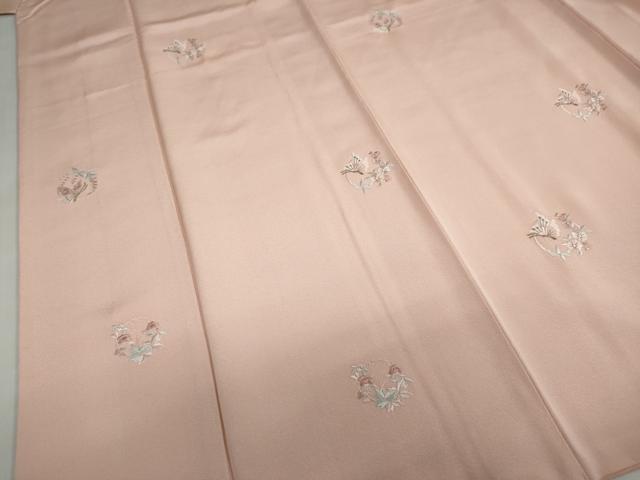 平和屋着物●訪問着　総刺繍　花蝶丸文　上代38万　反端付き　正絹　逸品　DABG2826ud