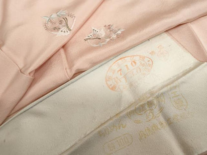 平和屋着物●訪問着　総刺繍　花蝶丸文　上代38万　反端付き　正絹　逸品　DABG2826ud