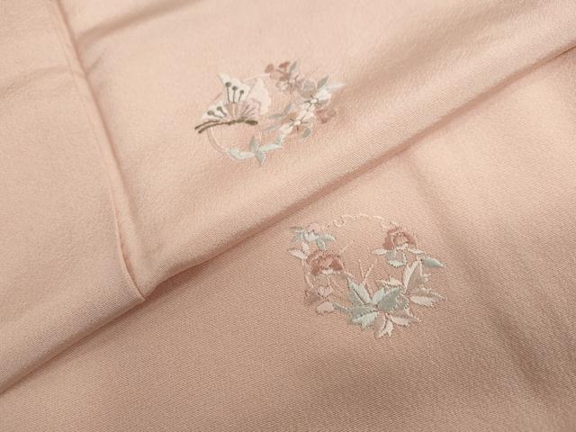 平和屋着物●訪問着　総刺繍　花蝶丸文　上代38万　反端付き　正絹　逸品　DABG2826ud