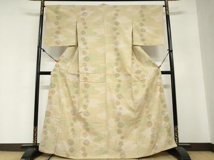 平和屋着物●結城紬　100亀甲　飛び亀甲柄　手毬文　やまと誂製　正絹　逸品　未使用　DABG2827ud