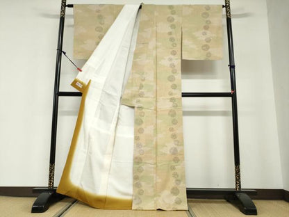 平和屋着物●結城紬　100亀甲　飛び亀甲柄　手毬文　やまと誂製　正絹　逸品　未使用　DABG2827ud