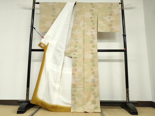 平和屋着物●結城紬　100亀甲　飛び亀甲柄　手毬文　やまと誂製　正絹　逸品　未使用　DABG2827ud
