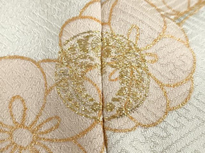 平和屋着物●訪問着　駒刺繍　雲取り草花文　金彩　ロング丈　正絹　逸品　DABG2830ud