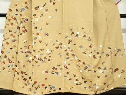 平和屋着物●訪問着　駒刺繍　草花文　鈴乃屋扱い　正絹　逸品　DABG2839ud