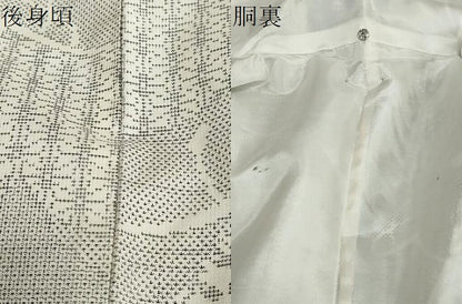 平和屋着物●本場大島紬　白大島　150亀甲　総絣　草花文　正絹　逸品　DABG2841ud