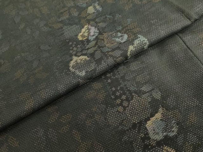 平和屋着物●本場大島紬　9マルキ　総絣　葡萄蔦の葉文　正絹　逸品　未使用　DABG2844ud