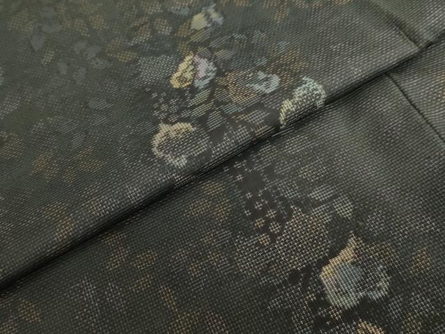 平和屋着物●本場大島紬　9マルキ　総絣　葡萄蔦の葉文　正絹　逸品　未使用　DABG2844ud