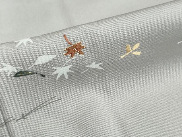 平和屋着物●訪問着　刺繍　舞葉文　金糸　正絹　逸品　未使用　DABG2846ud