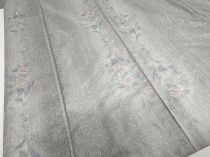 平和屋着物●本場大島紬　9マルキ　草花文　正絹　逸品　DABG2853ud