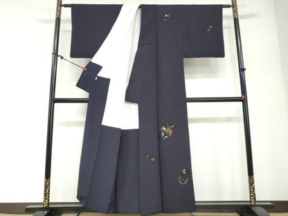 平和屋着物●訪問着　竹屋町刺繍　葡萄蔦の葉文　金糸　小田急百貨店扱い　正絹　逸品　DABG2854ud