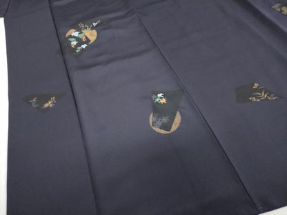 平和屋着物●訪問着　竹屋町刺繍　葡萄蔦の葉文　金糸　小田急百貨店扱い　正絹　逸品　DABG2854ud