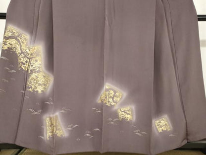 平和屋着物●訪問着　駒刺繍　色紙重ね草花文　暈し染め　金彩　正絹　逸品　DABG2857ud