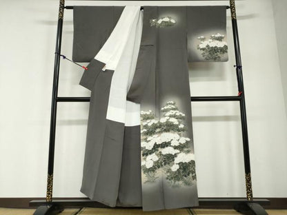 平和屋着物●訪問着　手描き　草花文　暈し染め　ますいわ屋扱い　正絹　逸品　DABG2858ud