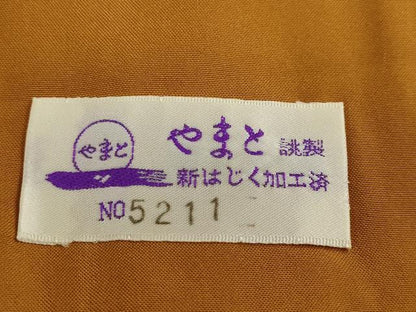 平和屋着物●上質な紬　花織　変わり格子文　やまと誂製　正絹　逸品　未使用　DABG2862ud
